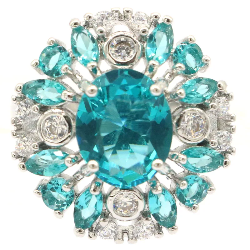 

6g 925 SOLID STERLING SILVER Ring Beautiful Pink Morganite Iolite Rich Blue Aquamarine Green Peridot CZ Wholesale Drop Shipping