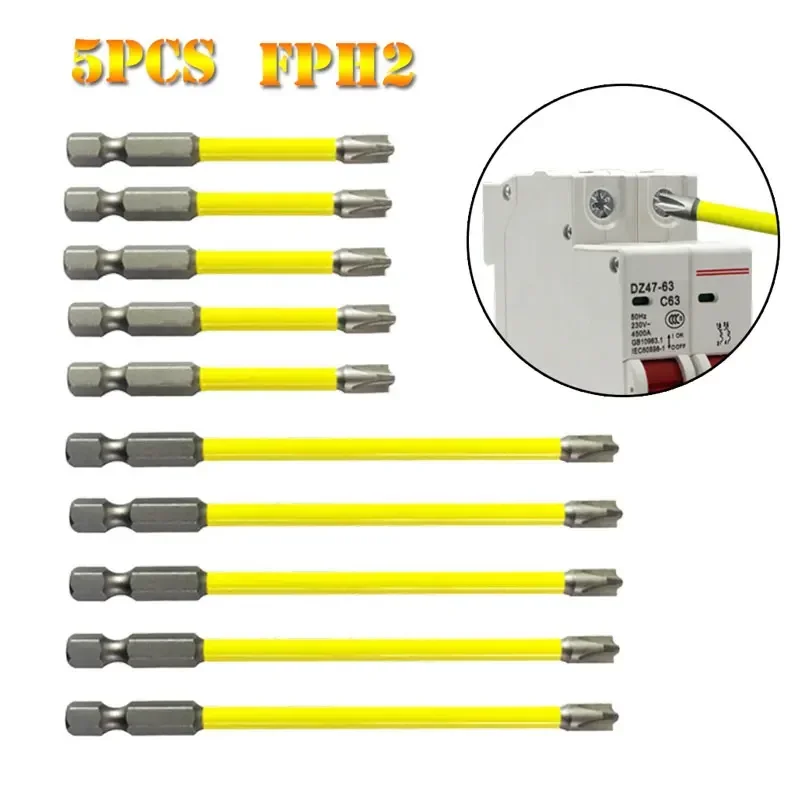 FPH2-5pcs-Magnetic-Cross-Screwdriver-Bits-65-110mm-for-Electricians ...