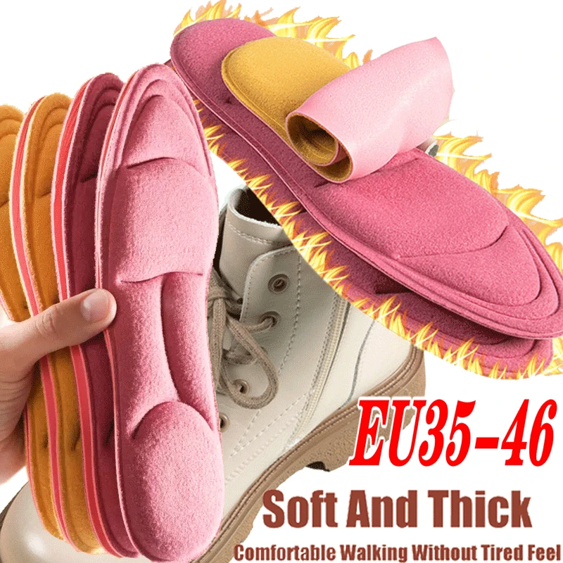 

5D Heated Insole Thicken Soft Winter Snow Boots Pad Sole Plush Thickening Thermal Insoles for Man Woman Heating Insole Insert