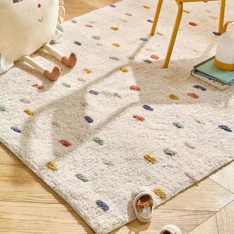 Children Furry Carpet Spotted Rug for living Room Modern Floor Mat Room Decor Bedroom Plush Mat