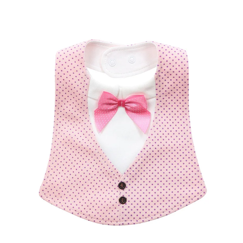 Pure Cotton Baby Bibs Infant Boy Gentleman Bib With Bow Tie Toddler Fashion Burp Cloths Feeding Bibs Boys Saliva Towel 4