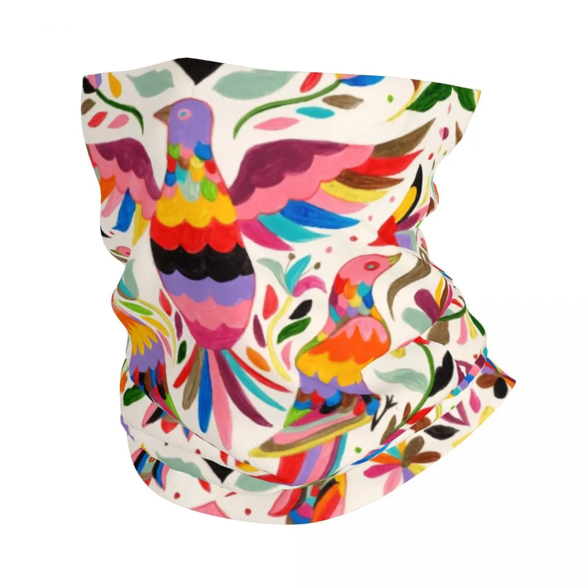 

Fashion Mexican Otomi Birds Texture Neck Gaiter Men Women UV Protection Winter Folk Floral Art Bandana Scarf for Ski