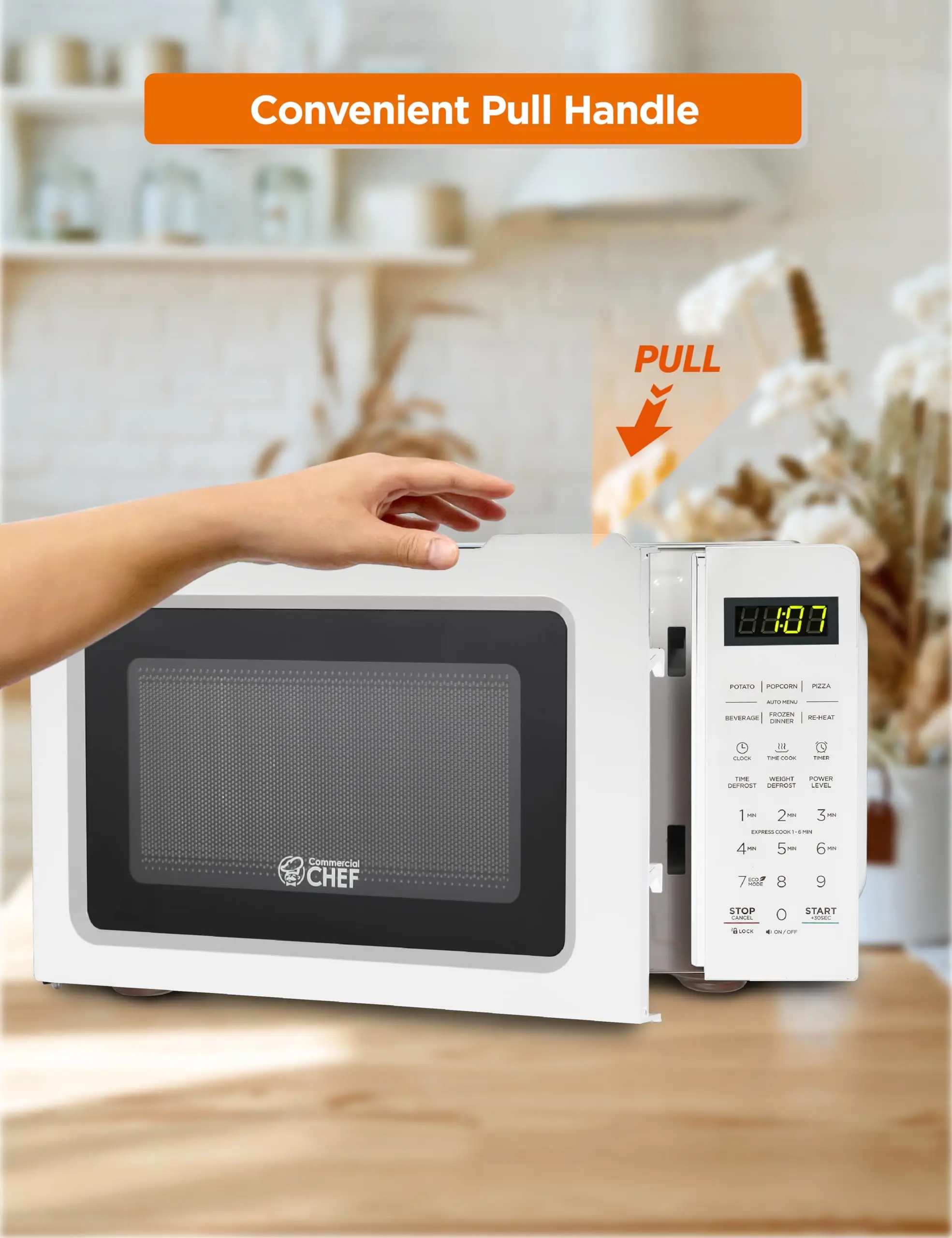 700W Countertop Microwave up to 99 Minute Timer and Digital Display, Small Microwave with Pull Handle, White manhua 220vac 25a din rail digital automatic electronic programmable timer mt316 24 on off adjust from one minute