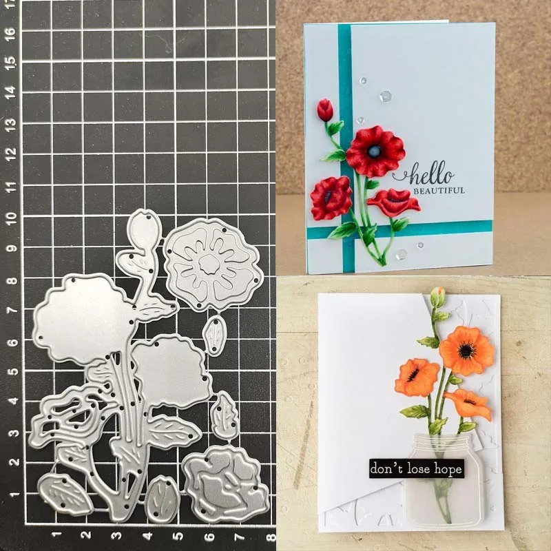 

Flower Metal Cutting Dies Stencil Scrapbooking DIY Album Stamp Paper Card Embossing Decor Craft New Dies for 2023
