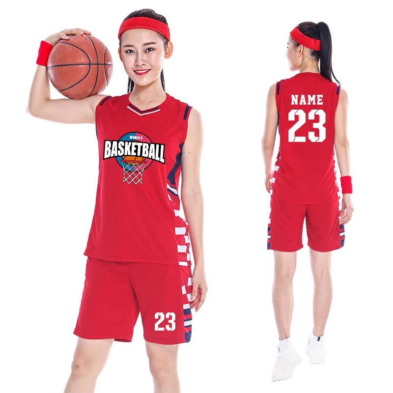 CustomizableWomenBasketballJerseySetPolyesterHighSchoolCollege