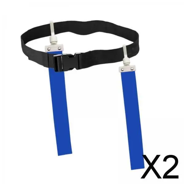 

2xFootball Waist Belt Ribbon Adjustable for Outdoor Accessories Equipment blue