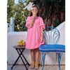 AS Eyelet Collection Pink Color Apricot Color Girls Embroidery Dress Baby Romper Cotton Sisiter Clothing Ruffles Neck Muslin Set 4