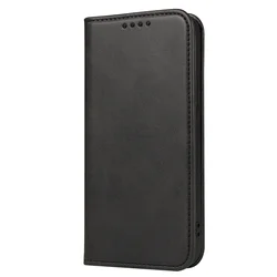 Luxury Leather Flip Magnetic Phone Case Cover for iPhone 14 Pro (Black)