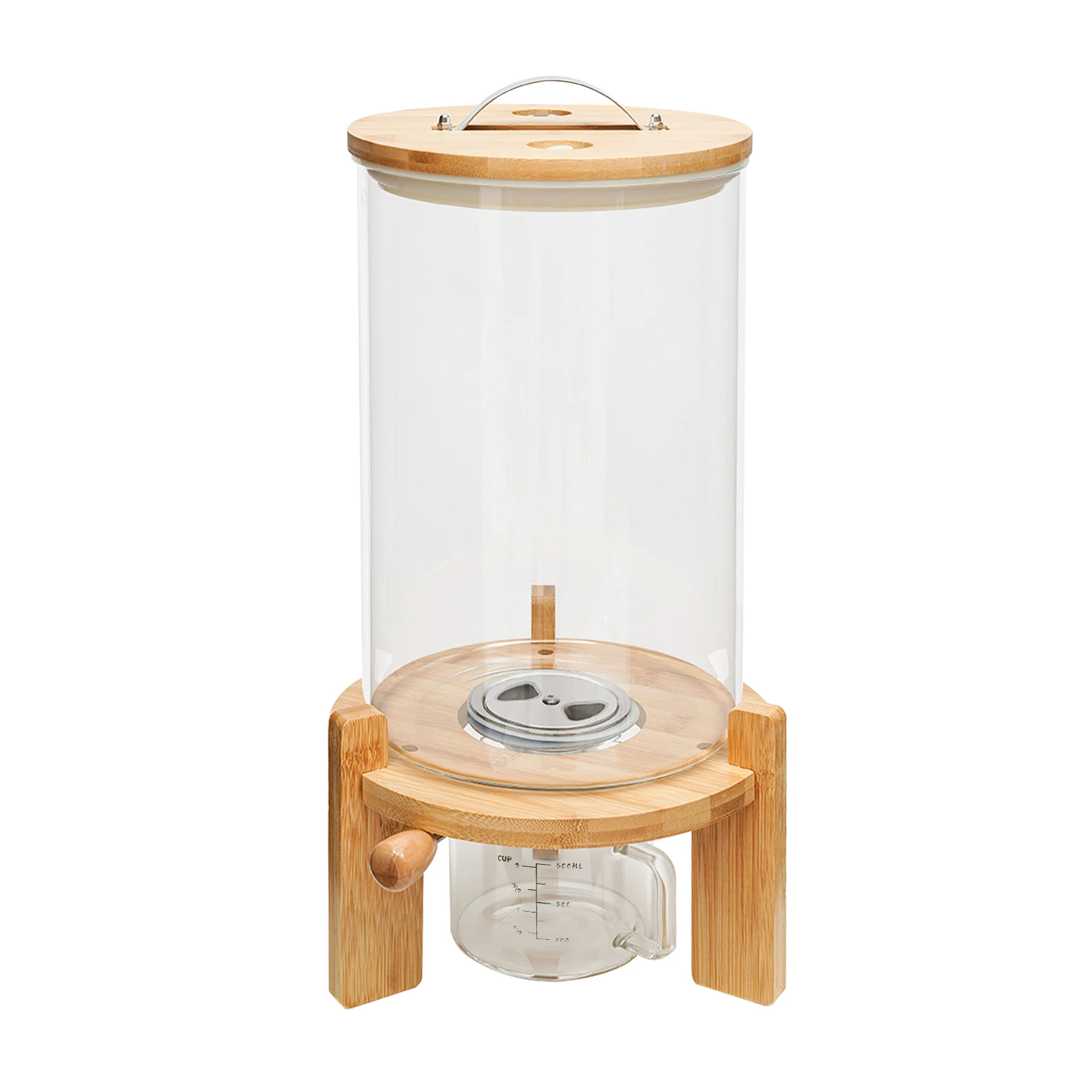 Müsli-Spender, 7,5L Getreide-Aufbewahrungsbehälter mit Ventil & Messbecher, Luftdichter Küchenbehälter für Reis, Pasta, Tierfutter – Detail 3