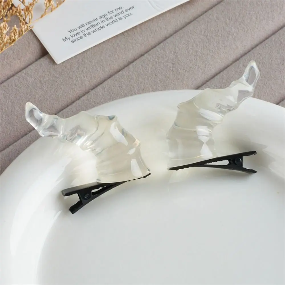 Gothic Devil Horn Hairpin Hair Clip Hairband Halloween Headband Creatively Duckbills Braids Halloween Hair Hoop