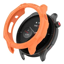 Versatile Soft TPU Watch Protector Case - Durable Protective Cover and Bumper Shell for Amazfit GTR 4 (Orange)