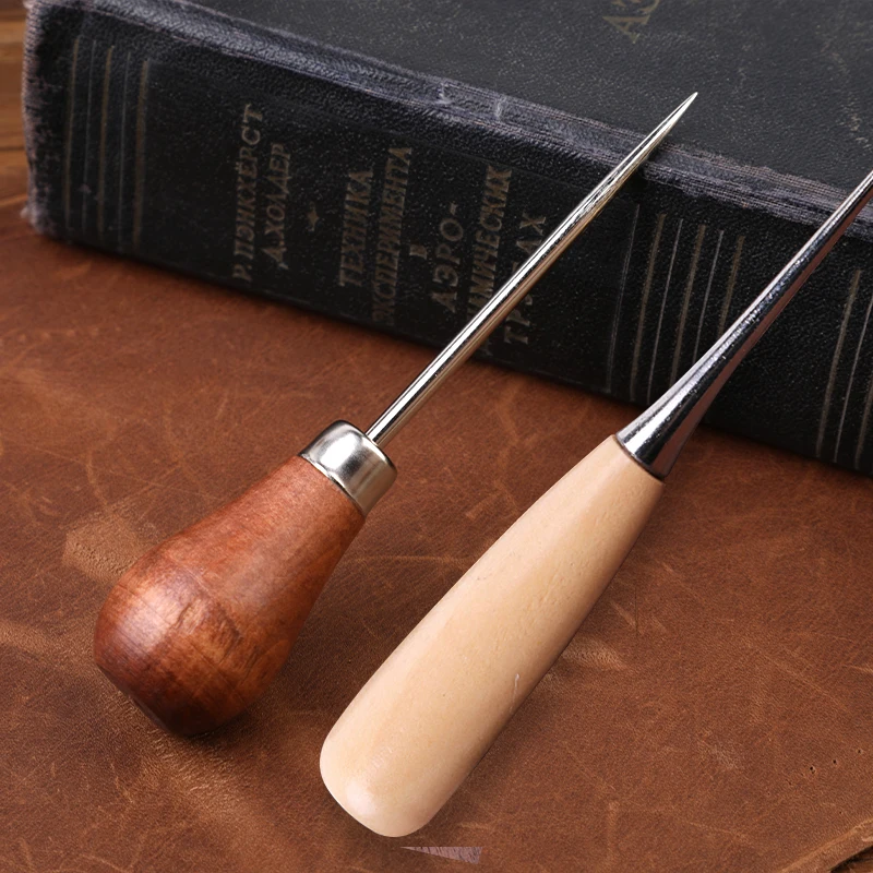 Professional Leather Tools Set With Wooden Handle Leathercraft Cutting Knife Handmade Sewing Tools Accessories Kit