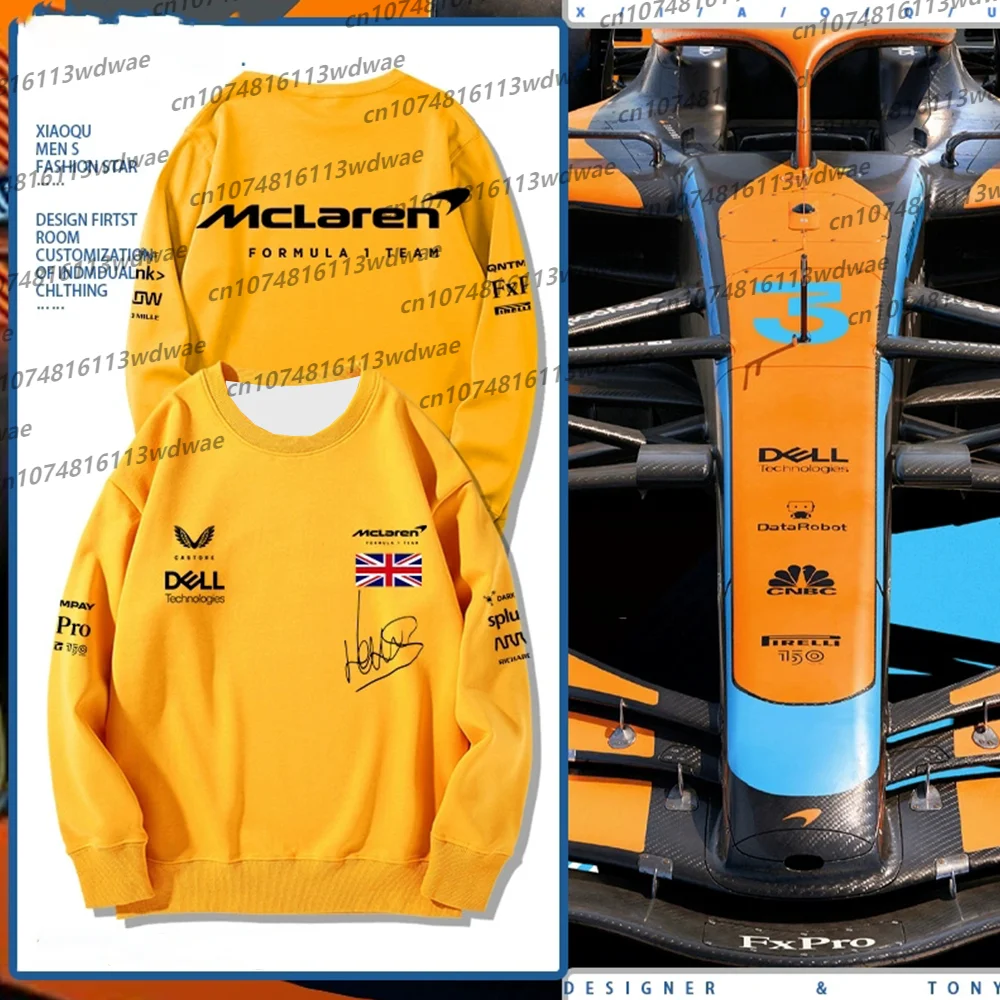 Formula1 팀 레이싱 3D 프린트 티셔츠.McLaren.Crew 넥 스웨터 드라이버 착용 정통 저지 레이싱 티셔츠 F1 팀 팬 선물