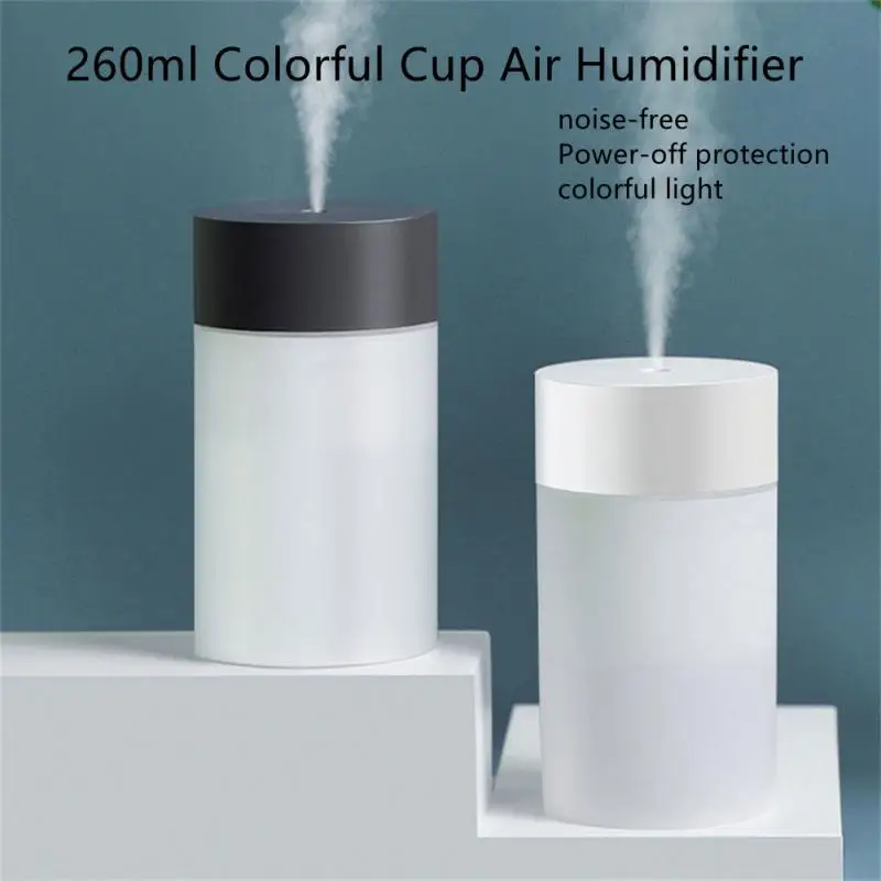 260ml Mini Air Humidifier Purifier Colorful Night Light Mute USB Essential Oil Atomizer Portable Aromatherapy Diffuser For Home