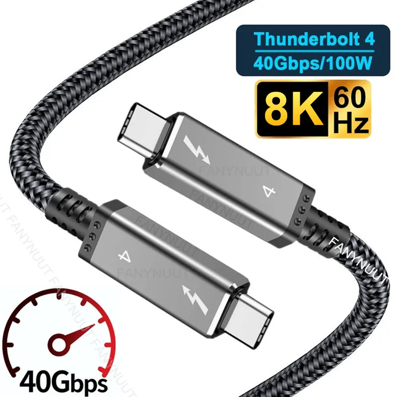 Кабель Thunderbolt 4 кабель USB Type-C 100 Вт 40 Гбит/с Type C USB4 PD Передача данных USB-C для Macbook
