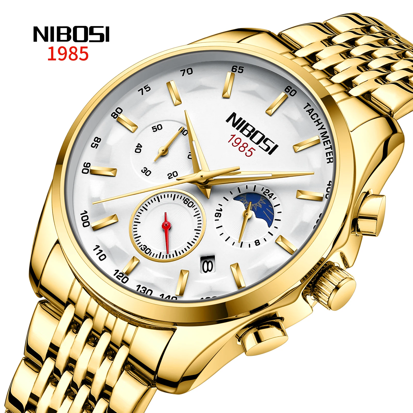NIBOSI 2022 Relogio Masculino Fashion Brand Luxury Mens Watches Stainless Steel Waterproof Sports Quartz Men Watch For Gift Box 