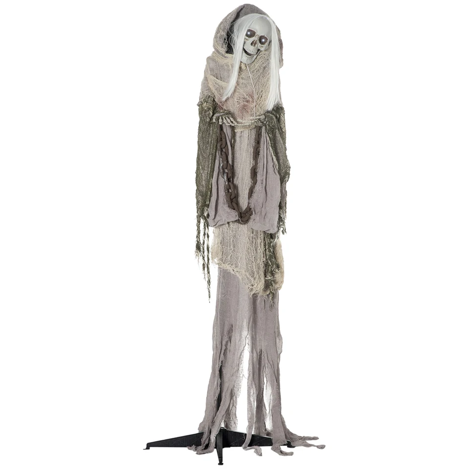 Life Size Animated Halloween Skeleton Witch Decoration