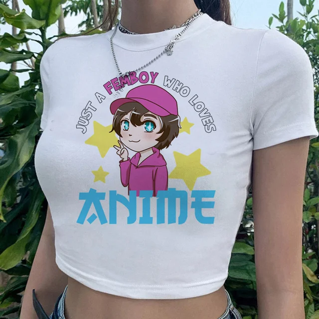 Femboy korean fashion hippie fairycore crop top girl 2000s streetwear kawai  Kawaii cropped crop top