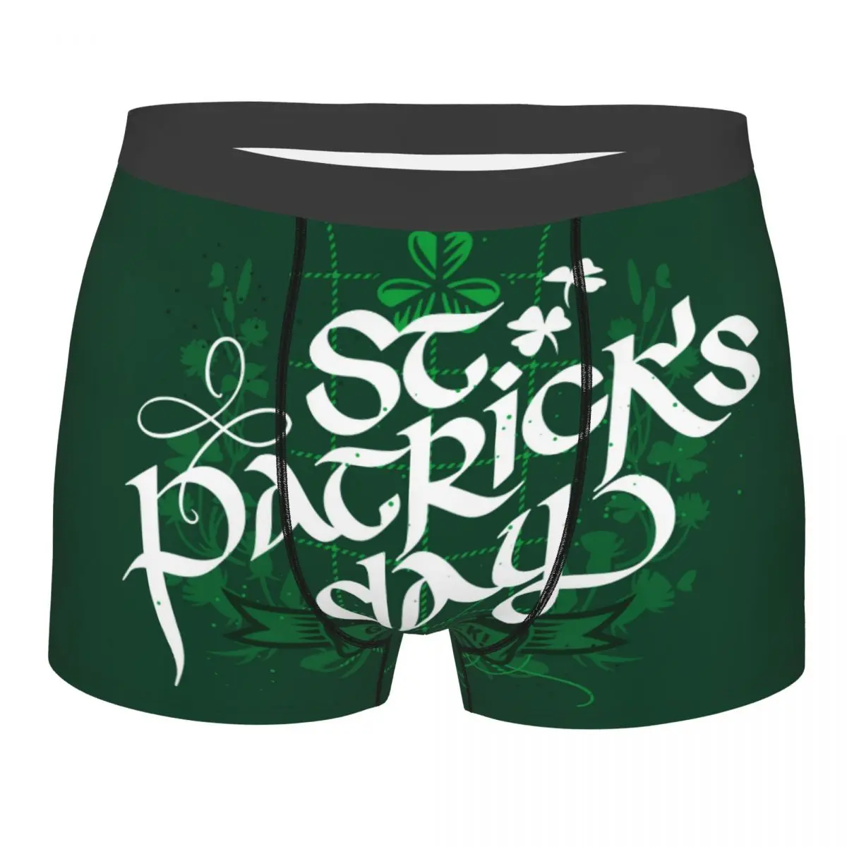 

Men St Patrick's Day Underwear Irish Green Lucky Grass Shamrock Boxer Briefs Shorts Panties Male Breathable Underpants Plus Size