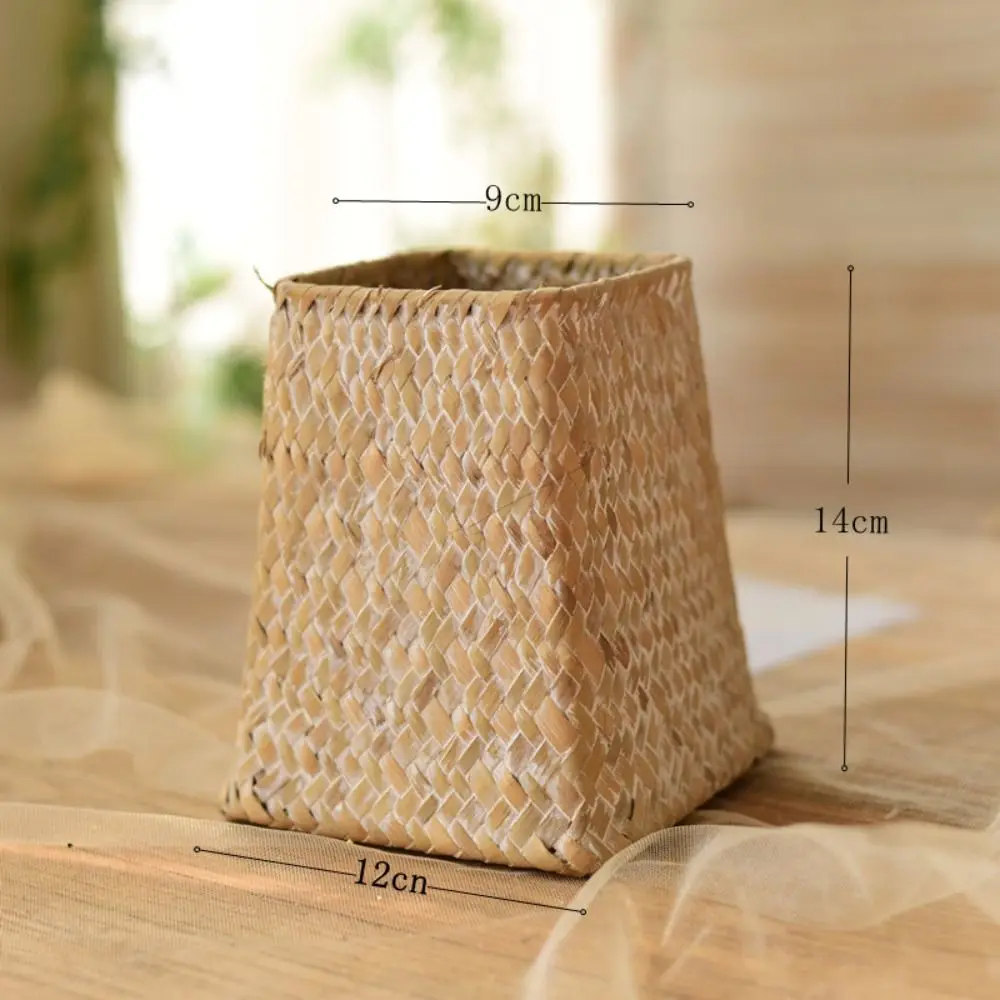 Garden Plant Flower Baskets  Handmade Rattan Storage Basket Bamboo Baskets Foldable Seagrass Straw Toy Storage Container 6
