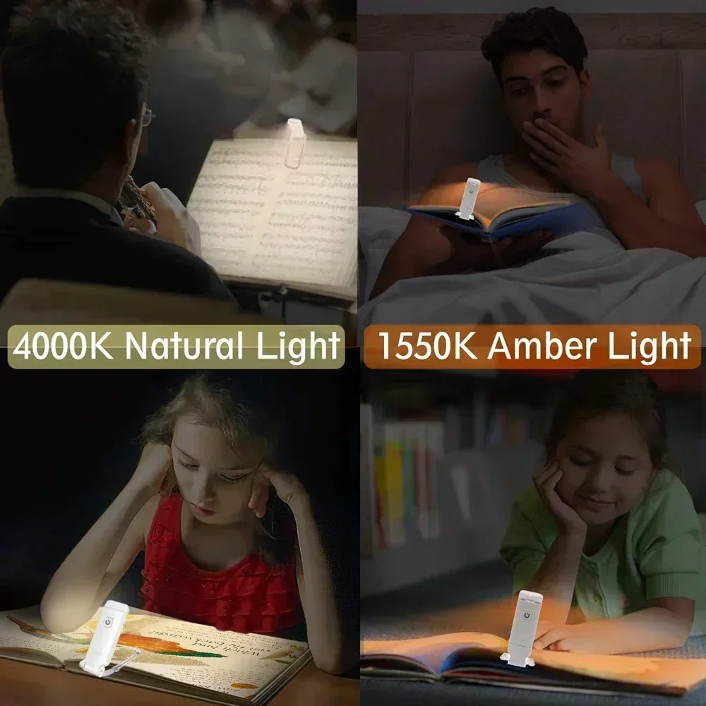 LED USB Rechargeable Book Light Reading Light Eye Protection Night Portable Clip Desk Bookmark Read Night Lamp