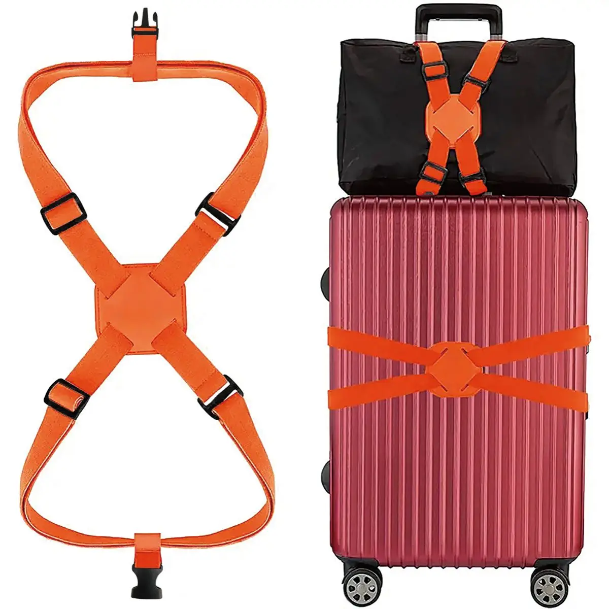 1 pz cinghia per bagagli regolabile cintura incrociata imballaggio valigia da viaggio cinturino con fibbia in nylon cinture per bagagli accessori per borse da campeggio