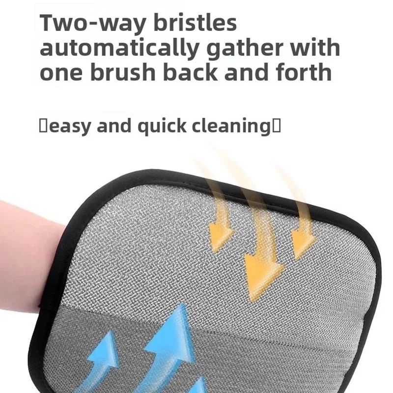 2 In 1 Pet Hair Removal Mitts For Cats Dogs Electrostatic Grooming Glove Reusable Washable With Lint Roller Brush Safe_voghion.com