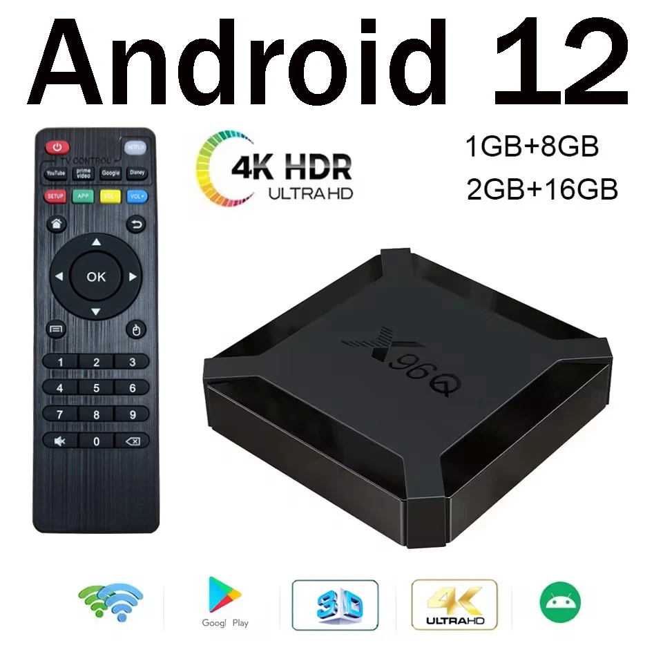 X96Q Smart Android TV BOX Android 12.0 Support 4K video Allwinner