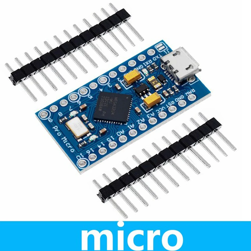 2열 핀 헤더가 있는 프로 마이크로 모듈 ATmega32U4 Arduino IDE V1.0.1용 5V/16MHz 마이크로 USB 개발 모듈 보드