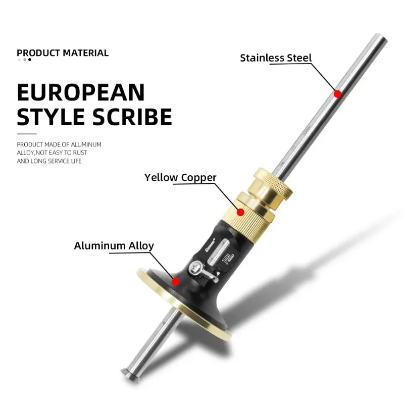 New European Scriber 0.2mm Fine Adjustment Scriber Parallel Scriber with Hard Aluminum Alloy Blade  Woodworking Tools DIY