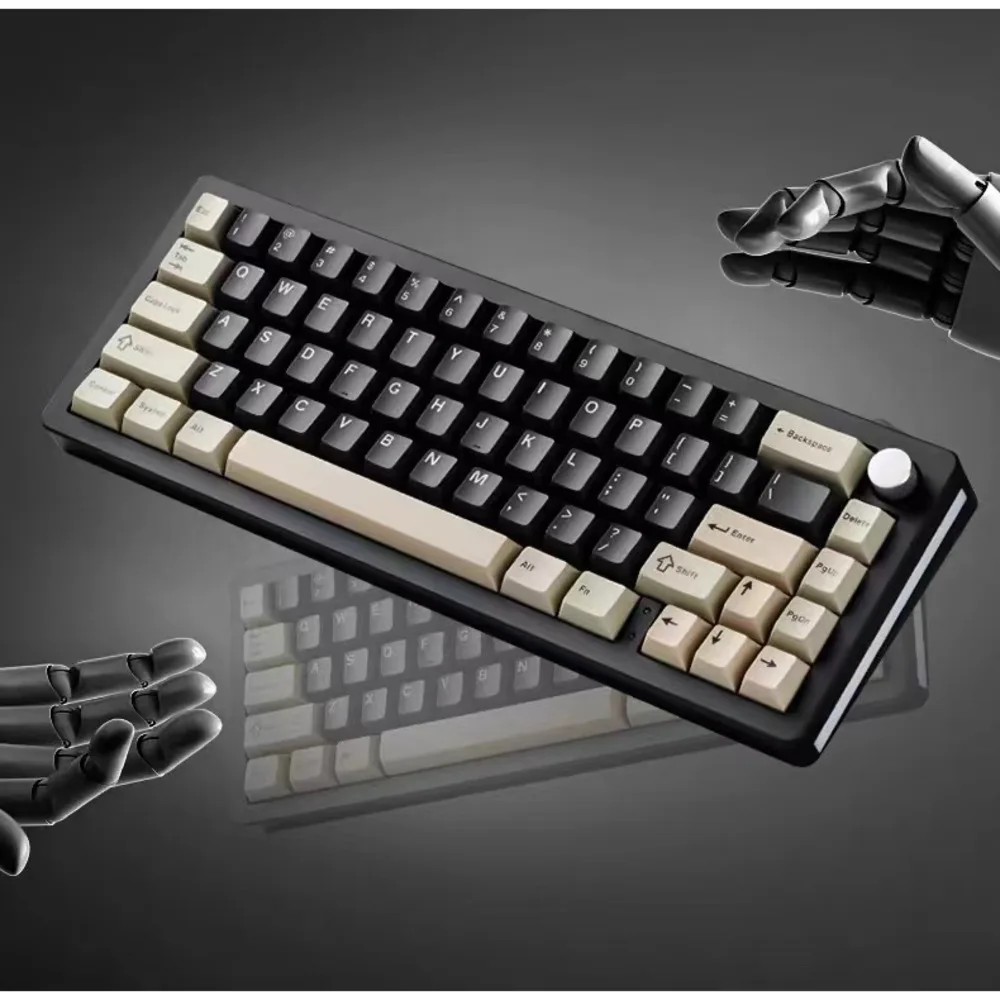 알루미늄 합금 기계식 키보드, 다기능 노브, 3 가지 모드, RGB 게임용 키보드, 핫 스왑 개스킷, PC 게이머, AL66, 2024 신제품