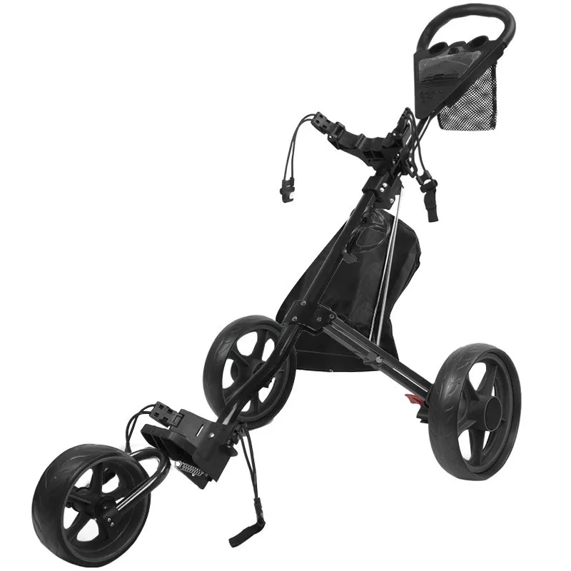Golf Carts Three-wheeled Aluminum Alloy Golf Pull Cart Hand Push Trolley
