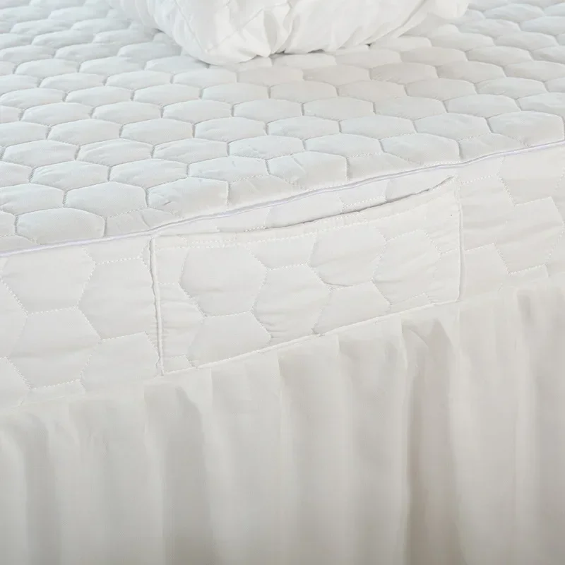 Description Picture 5 of item5pcs Bedspreads Mattress Pad Bedsheets Nordic Bedding Adjustable Massage Tables Spa Beauty Salon Cover Quilted Skirts King Size