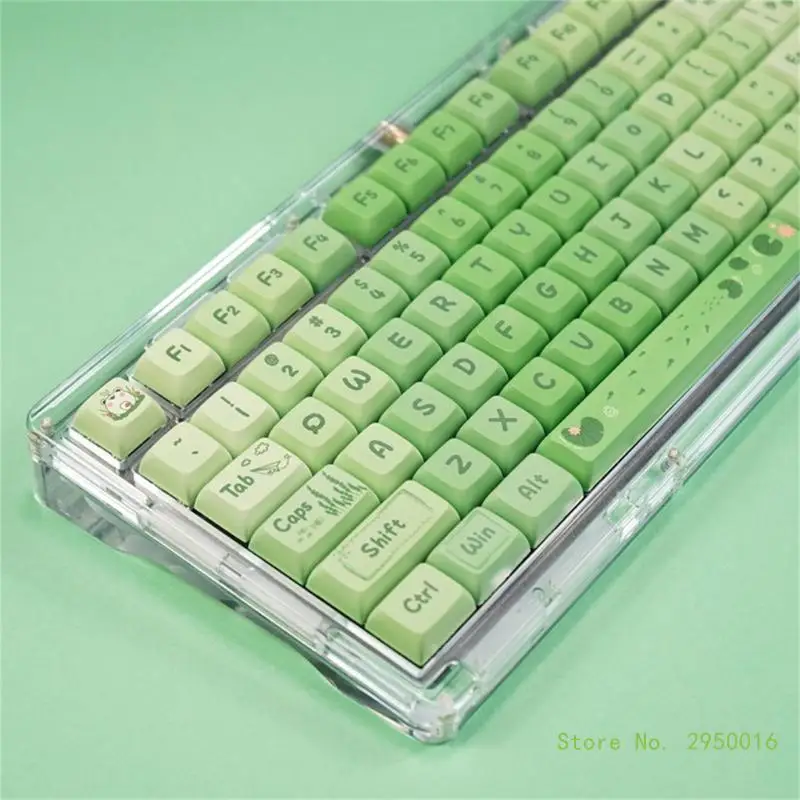 

127 Keycaps PBT Dye-Sublimated Keycap PBT XDA Keycaps Green Lotus Pond Theme Keys caps MX-Structure Gaming Keyboards