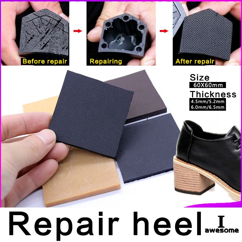 Suela de goma para reparación de zapatos de tacón alto, patrón de onda de grano, para trabajo de reparación zapatos, suela, almohadillas para el talón, 1 par|Plantillas| - AliExpress