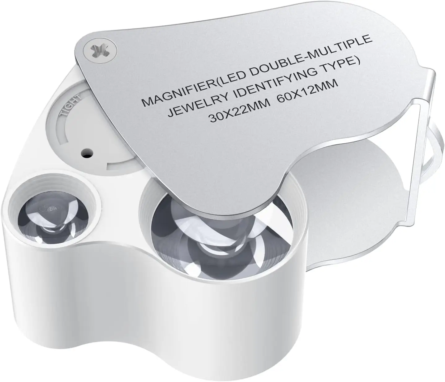 Jewelry Magnifier With Lights 30X 60X Magnification Portable Reading Pocket Magnifier Loupe