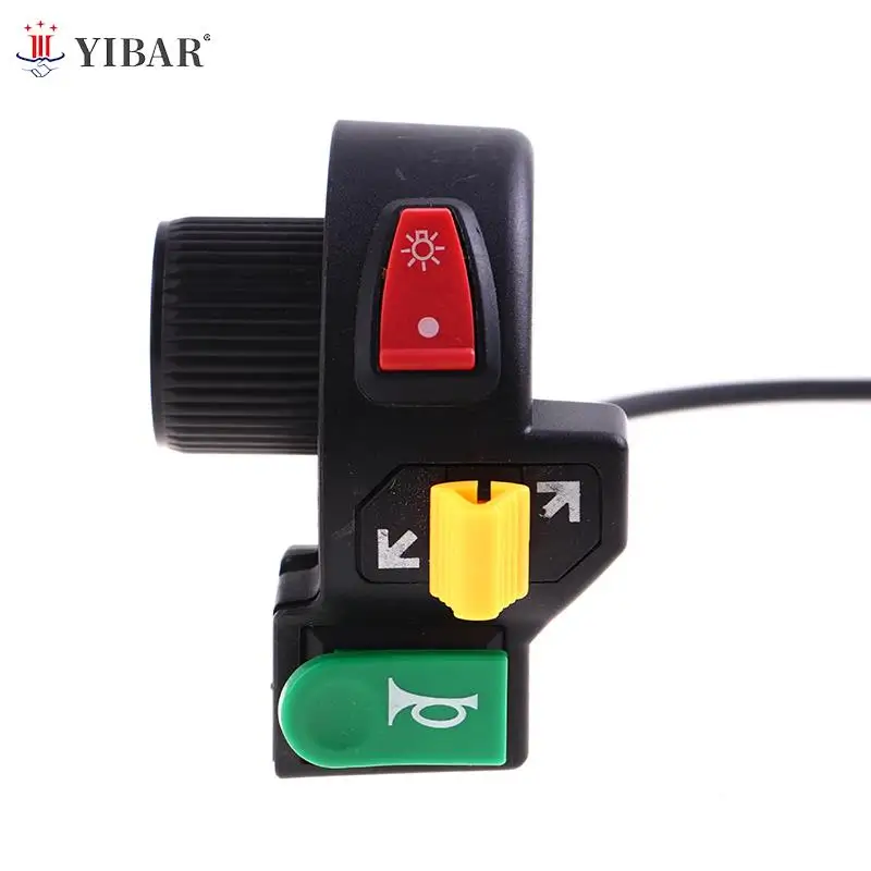 

3 in1 Motorcycle Switch Electric Bike Scooter ATV Quad Light Turn Signal Horn ON/OFF Button for 22mm Dia Handlebars Motorbike