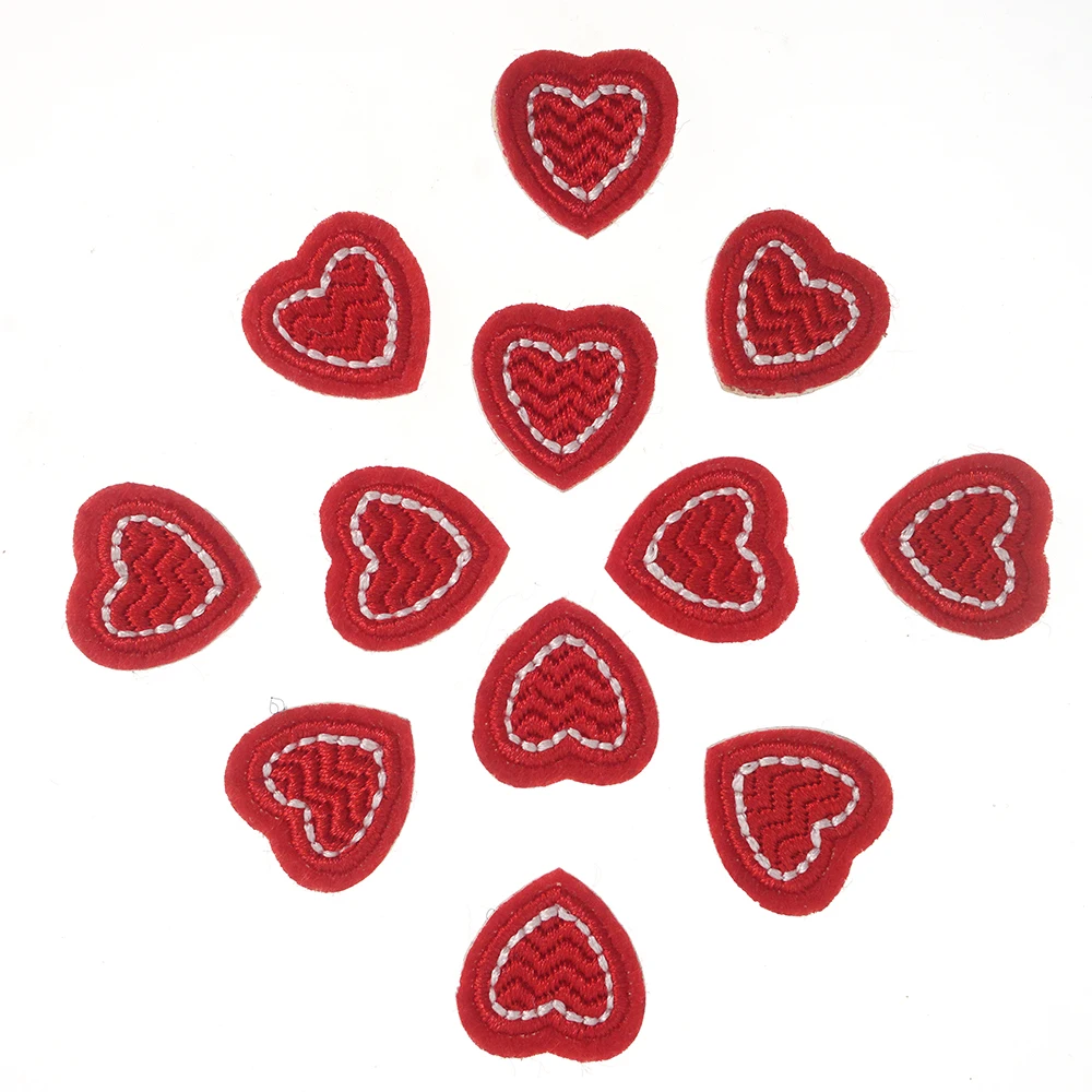 10 stuks hartvorm opstrijkbare patches hart patches naaien op stoffen