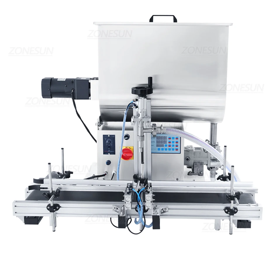 ZONESUN ZS-DTGT900U 100L Смеситель-бункер Автоматический роторный насос Машина для розлива пасты Шоколадный крем Горячий соус Наполнитель из арахисового масла 