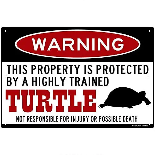 

Kexle Turtle Sign,Funny Metal Signs,Turtle Accessories,Turtle Warning Sign,Pet Turtle Sign,Reptile Sign Tin Sign 8 X 12 Inches