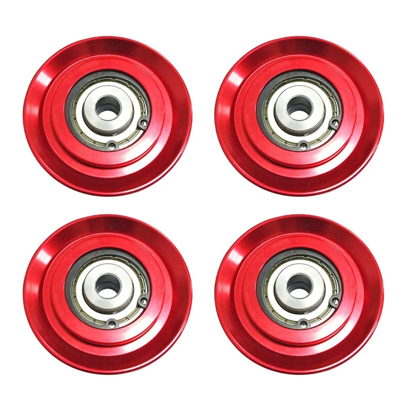 

Top!-4Pcs 73Mm Universal Aluminum Lift Heavy Load Bearing Pulley Wheel Cable Fitness Gym Equipment