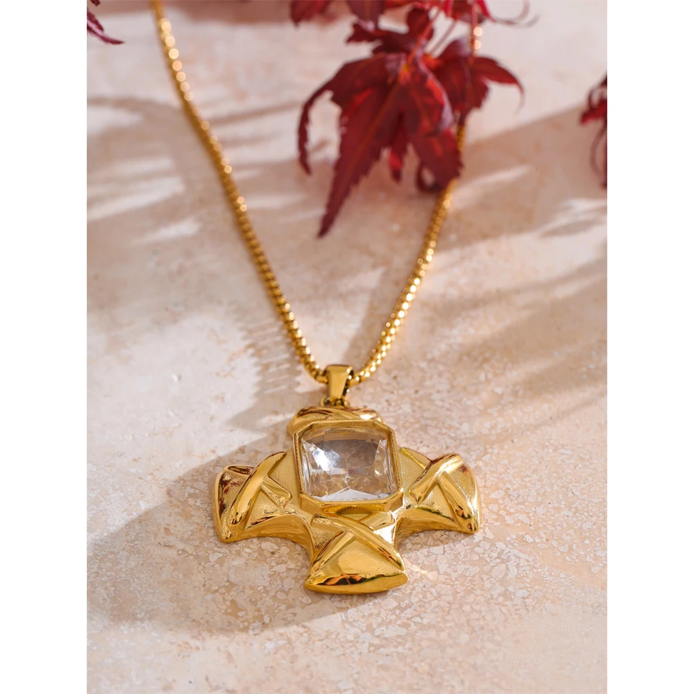 Yhpup Necklace Gold Color Stainless Steel