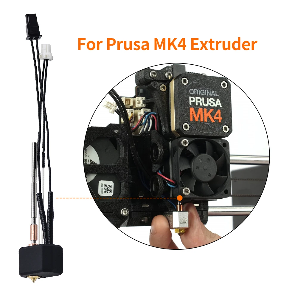 MK4 Hotend Kit mit Heizblock Thermistor Heizpatrone DüsenHals für Nextruder 3D-Drucker Teil