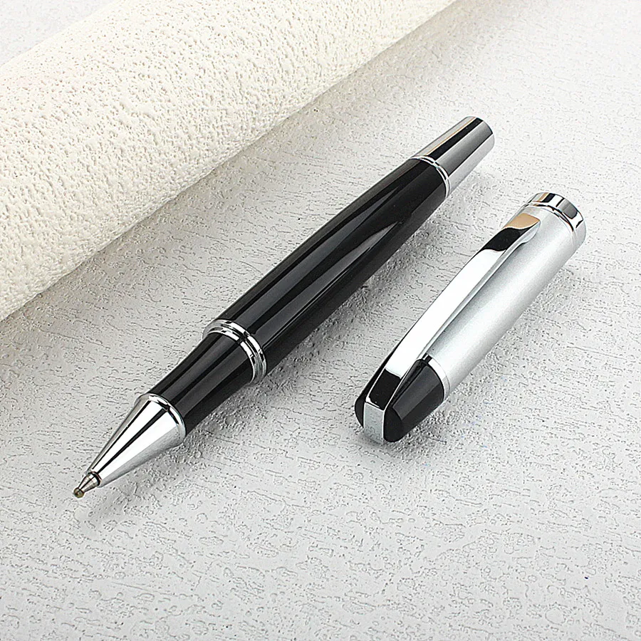 Silver And Black Rollerball Ink Pen Set For Office Writing_voghion.com