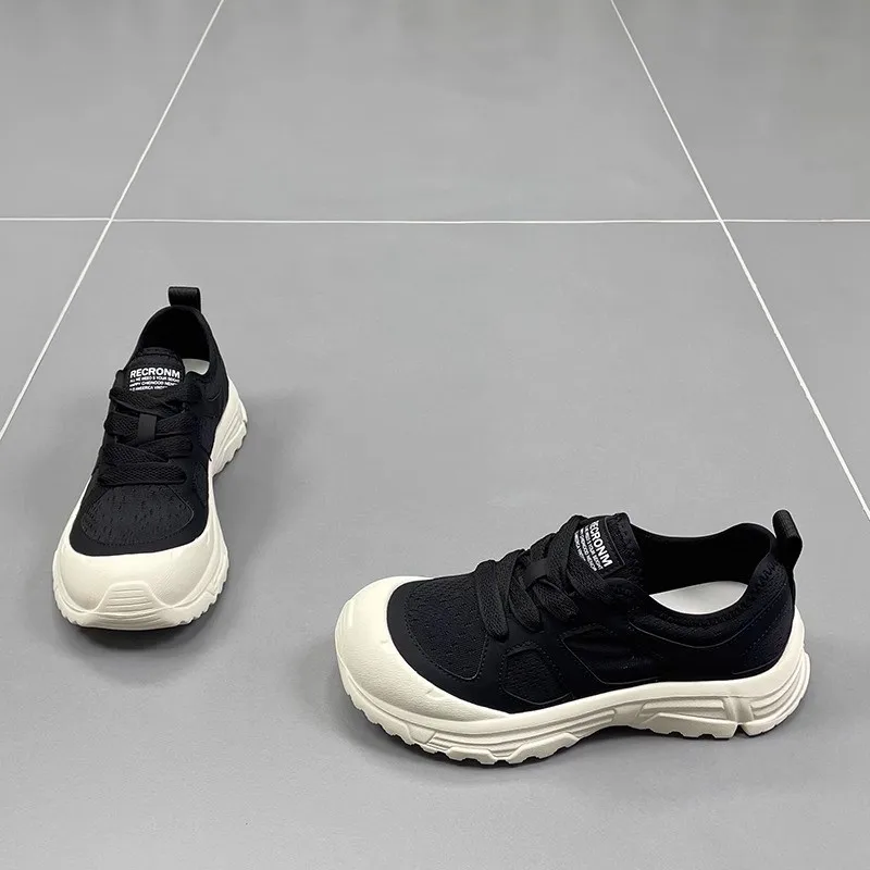 Fashionable And Versatile Sports Shoes Mesh Casual Shoes For Women's Summer New Round Toe Thick Sole Lightweight And Breathable
