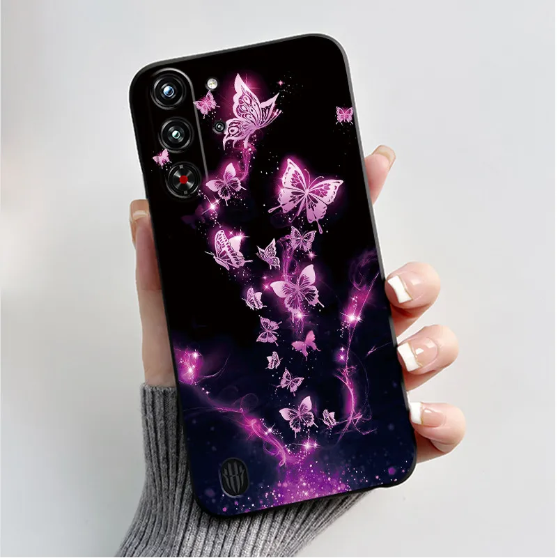 Soft Silicone Black Shell with Cute Flower Design - Protective Case