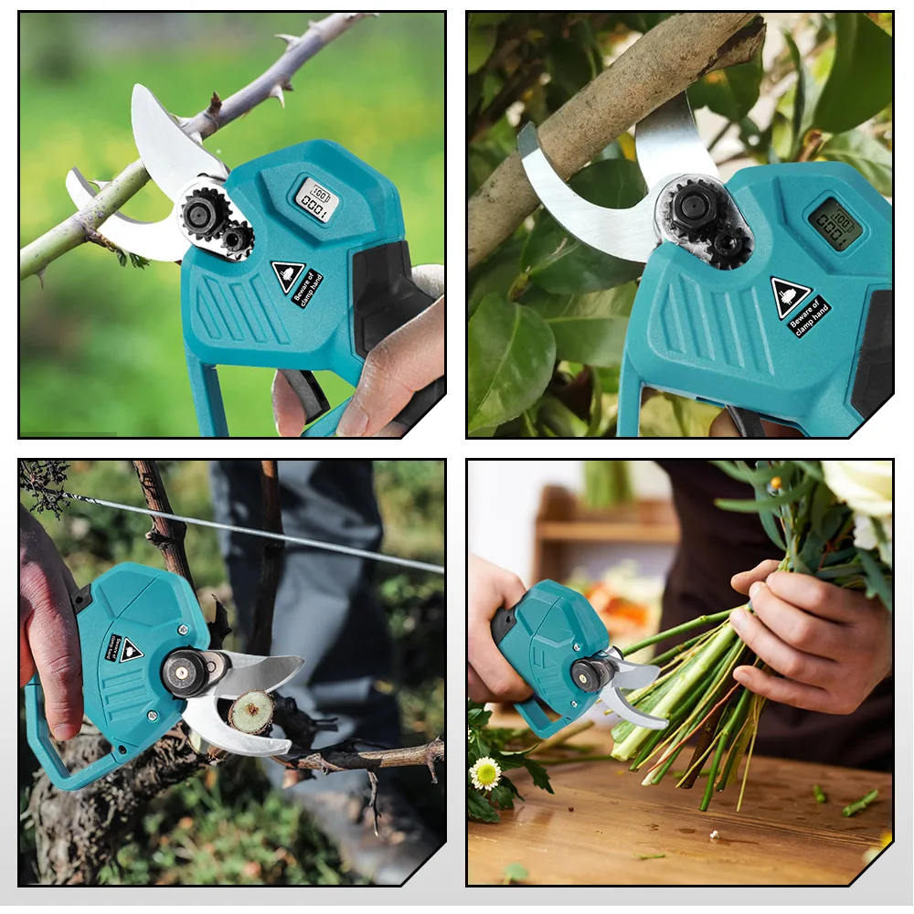 YOFIDRA 30mm Brushless Electric Pruning Shears 2 Gear Cordless Garden Electric Scissors Beautify Tool For Makita 18V-21V Battery 6