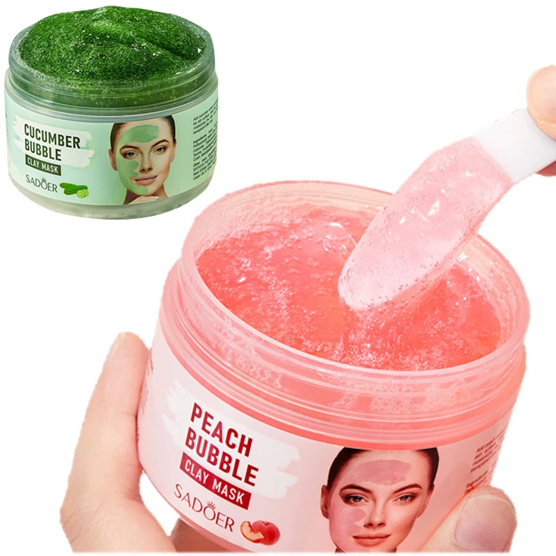 Mask mud cucumber peach bubble mask mud pore cleaning skin care products mask for face women skin care beauty health