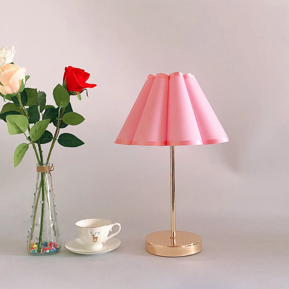 

Fabric Light Shade Complex Table Lamp Pink Lampshades for Metal Flower Fixture Accessory
