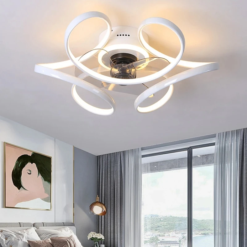 Lámpara de ventilador de techo chino, lámpara de ventilador de techo  invisible, lámpara de restaurante, lámpara LED silenciosa, arte de hierro